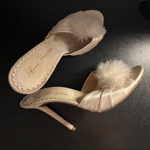 Agent Provocateur satin poof heels
